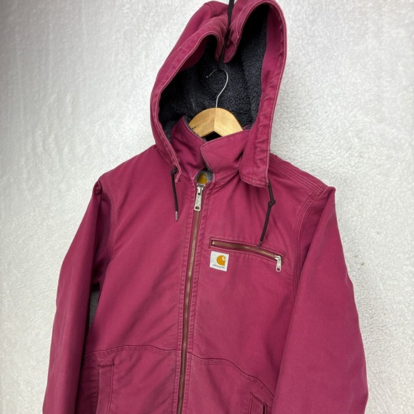 Carhartt Wildwood Jacket Sherpa Lined Womens Medium 100815-648 Merlot Purple - Picture 14 of 14